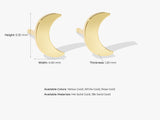 14k Solid Gold Mini Crescent Moon Stud Earrings