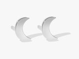 14k Solid Gold Mini Crescent Moon Stud Earrings