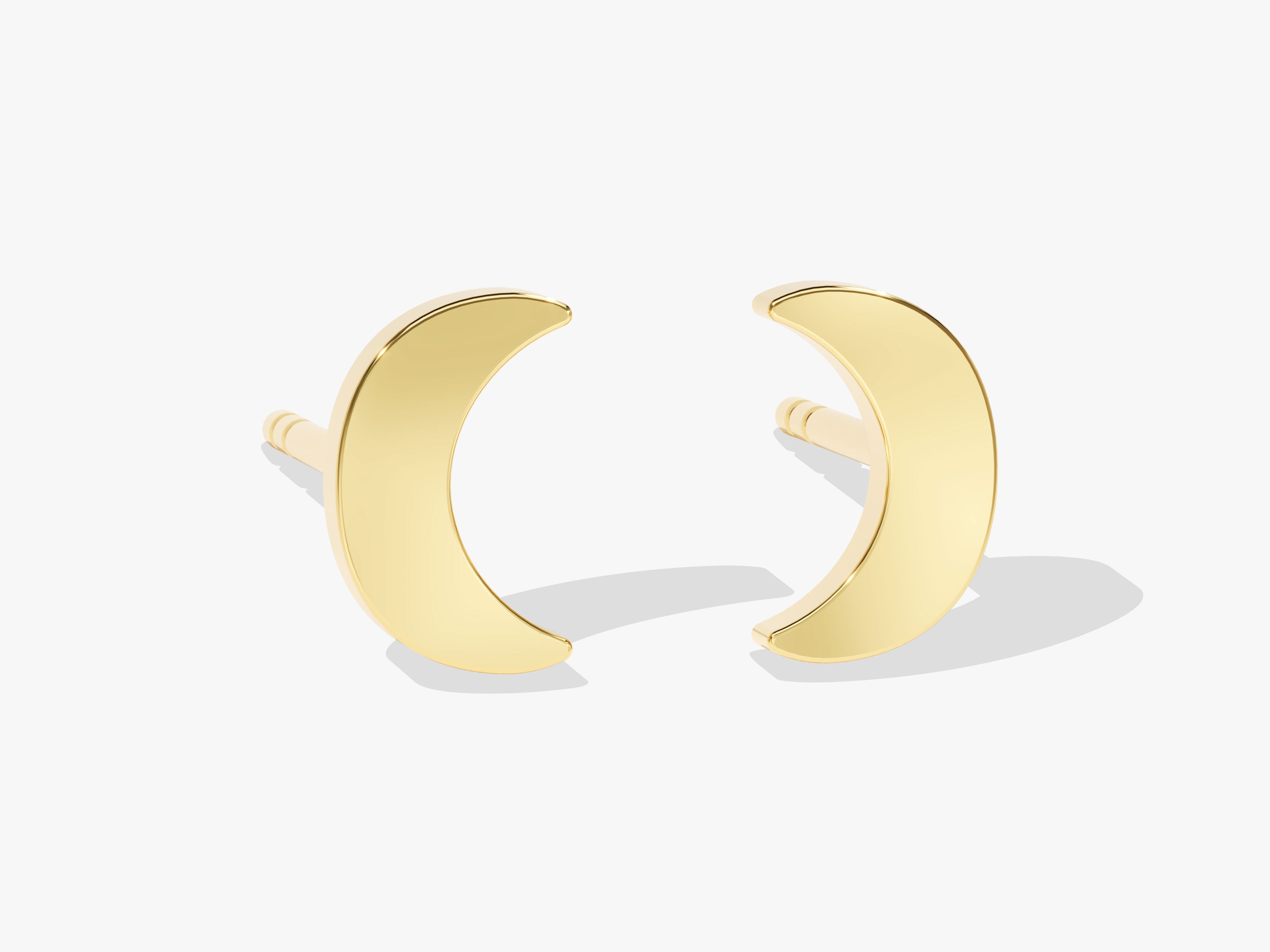 Mini Crescent Moon Stud Earrings