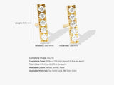 14k Solid Gold Vertical Bar Diamond Earrings