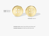 14k Solid Gold Button Earrings