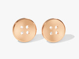 14k Solid Gold Button Earrings