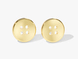 14k Solid Gold Button Earrings