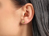 14k Solid Gold Button Earrings