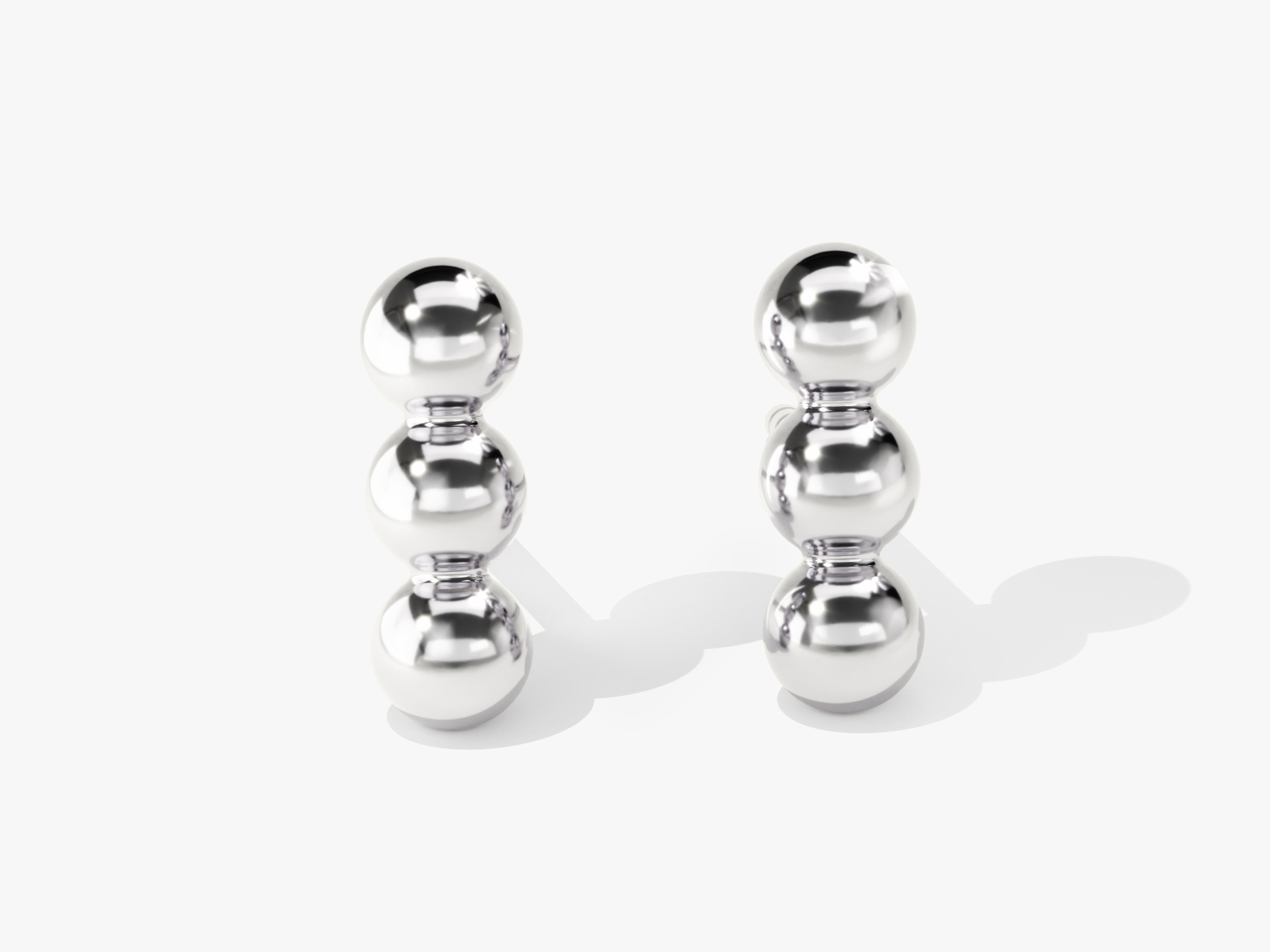 Triple Ball Stud Earrings