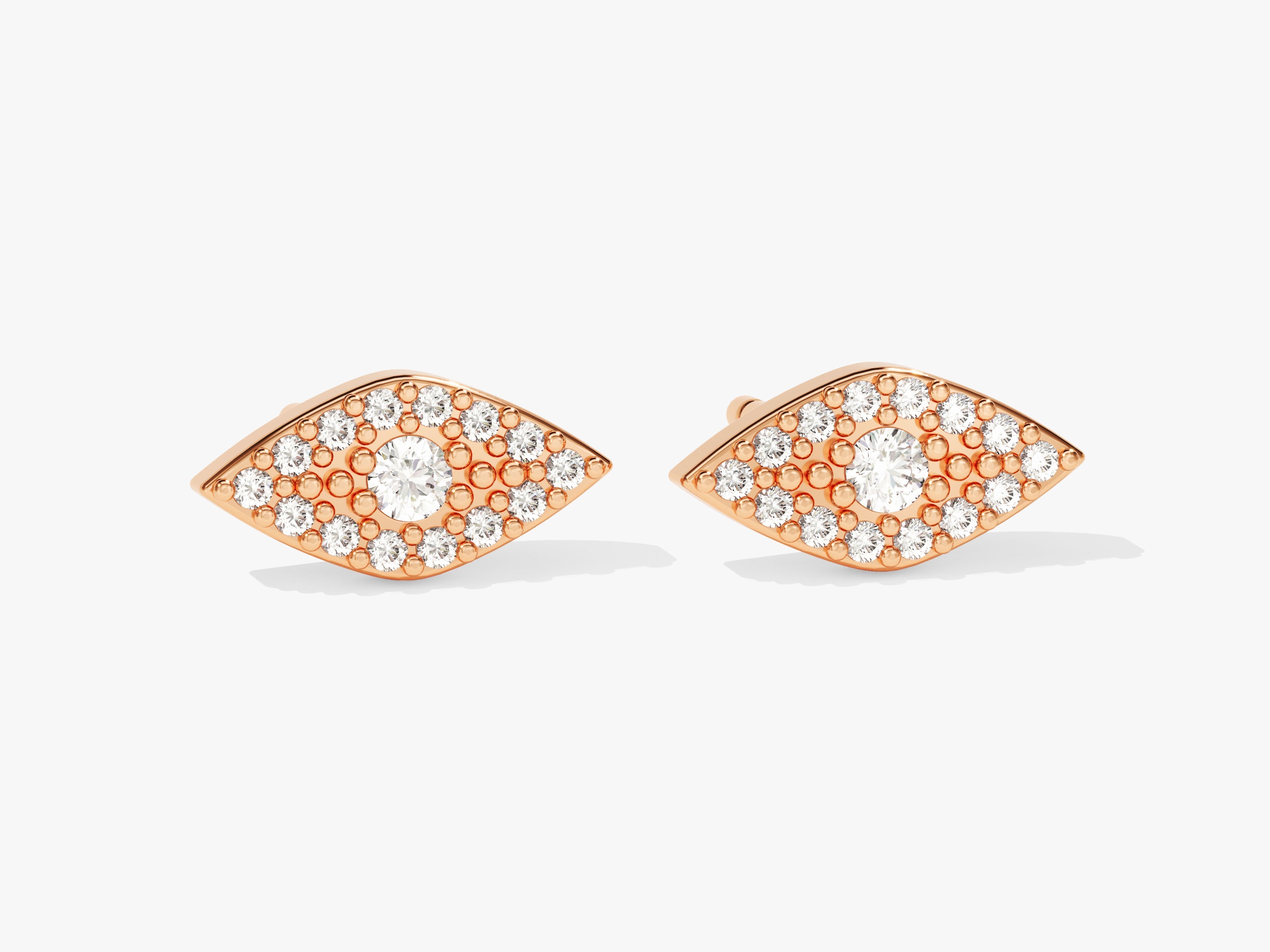 Pave Evil Eye Stud Earrings