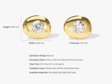 14k Solid Gold Flush Set Diamond Stud Earrings