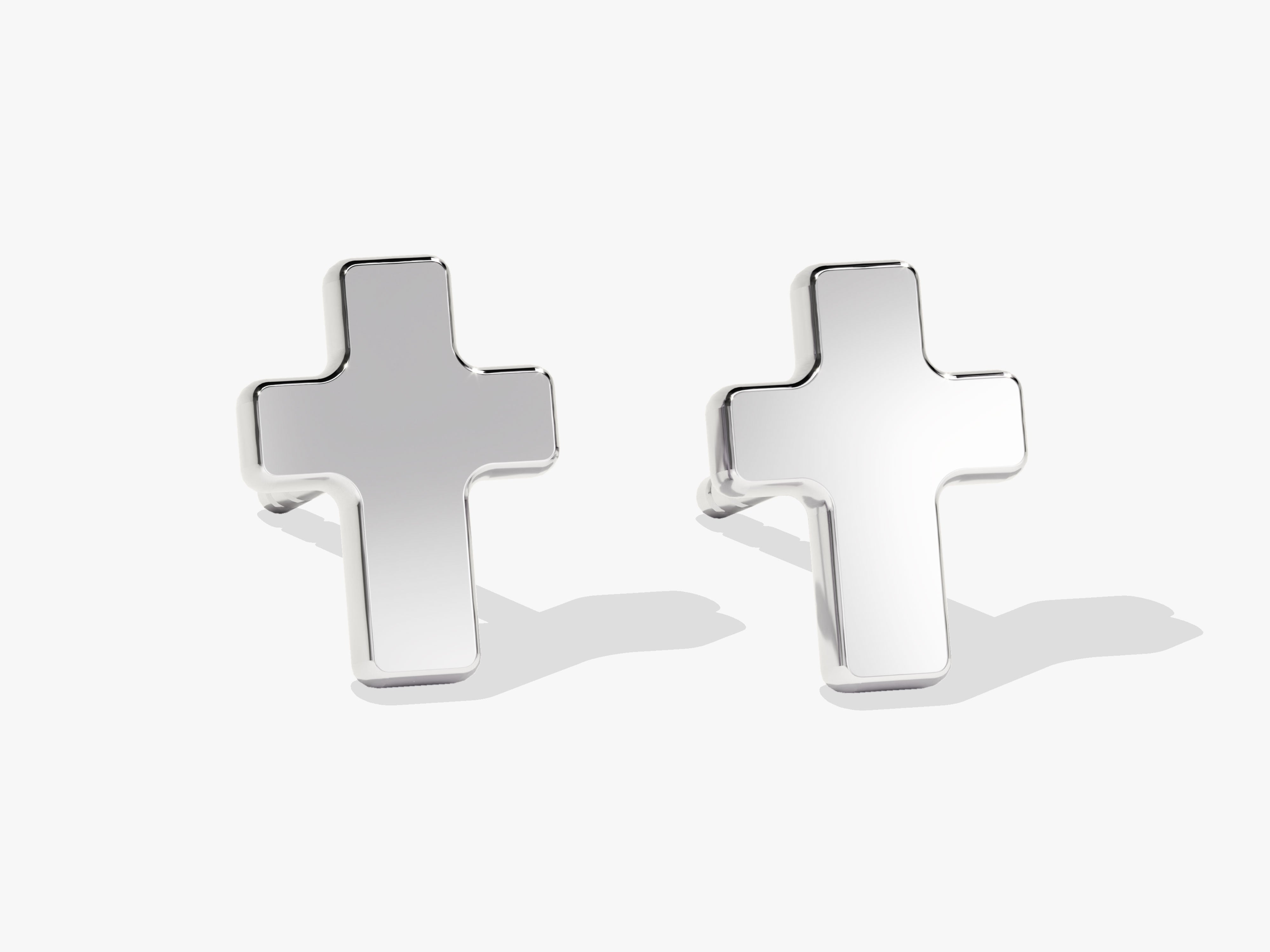 Silver cross stud earrings for jewelry firm