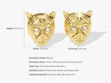 14k Solid Gold Tiger Earrings