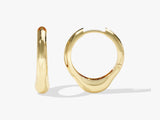 14k Solid Gold Sculpted Hoop Earrings
