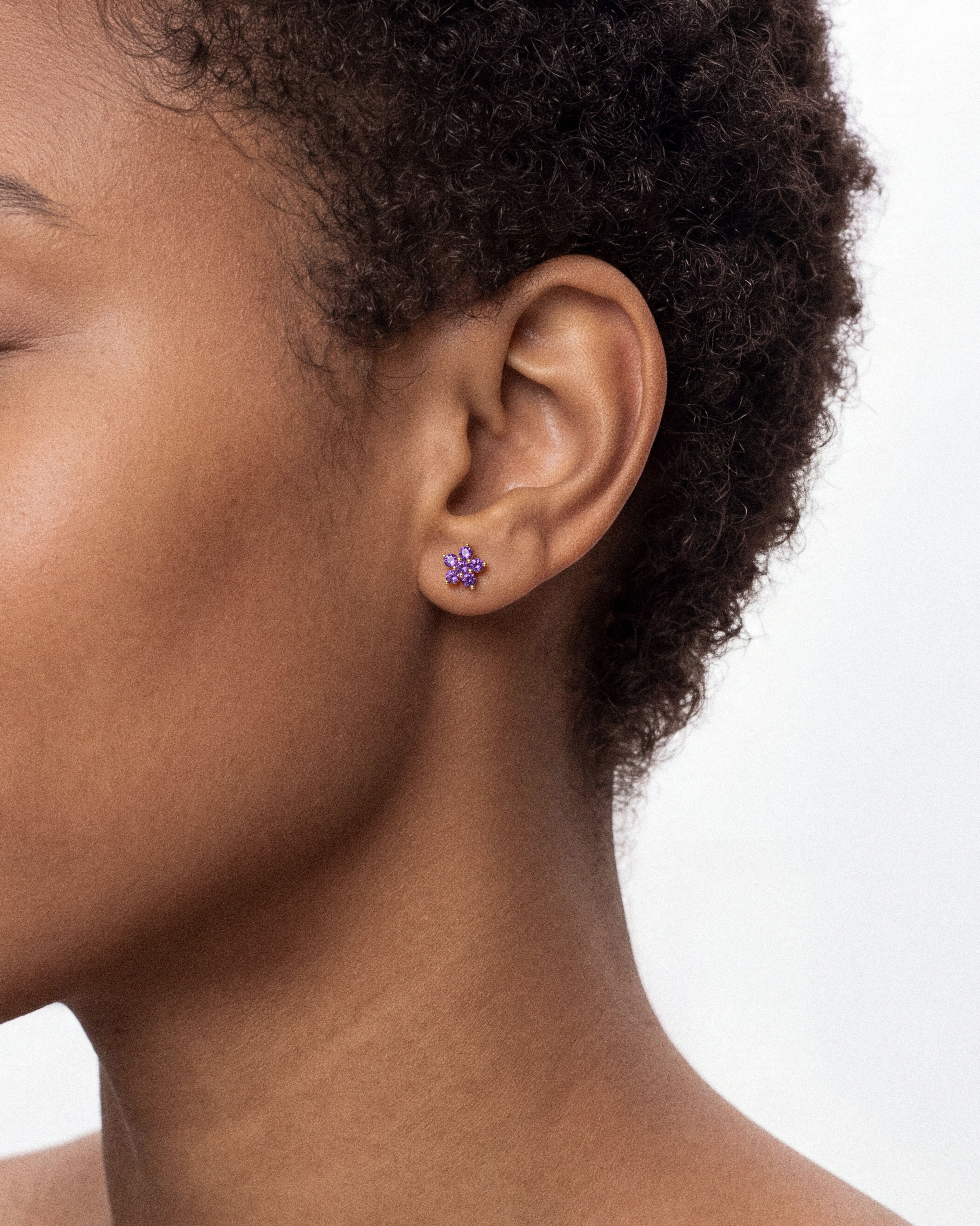 Birthstone Flower Studs