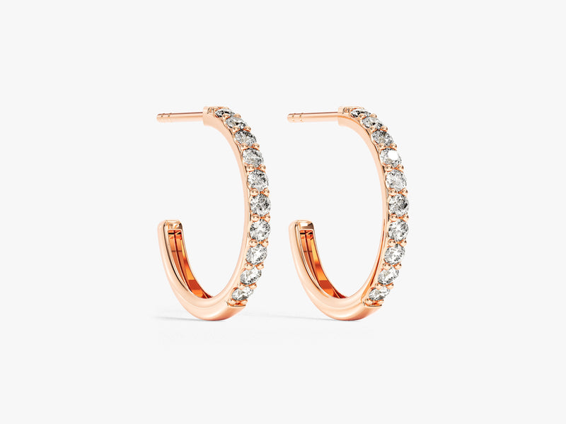 Diamond Birthstone Huggies in 14k Solid Gold