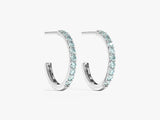 Aquamarine Huggies in 14k Solid Gold