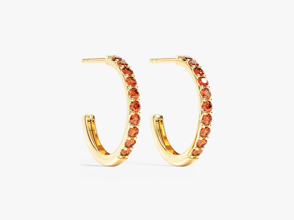 Garnet Huggies in 14k Solid Gold