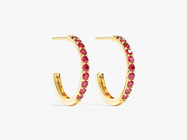 Ruby Huggies in 14k Solid Gold
