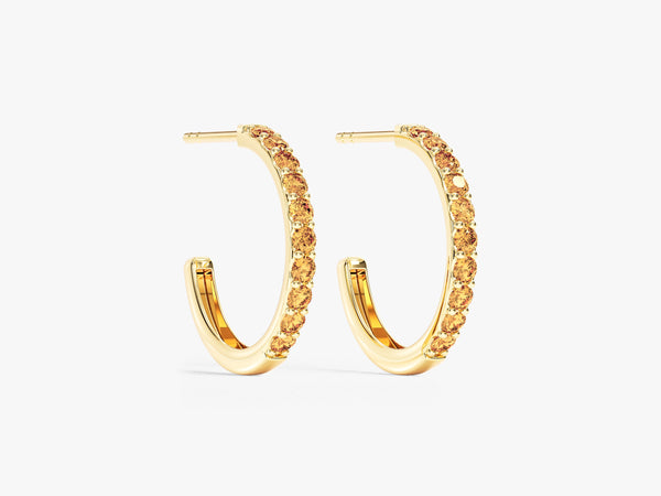 Citrine Huggies in 14k Solid Gold