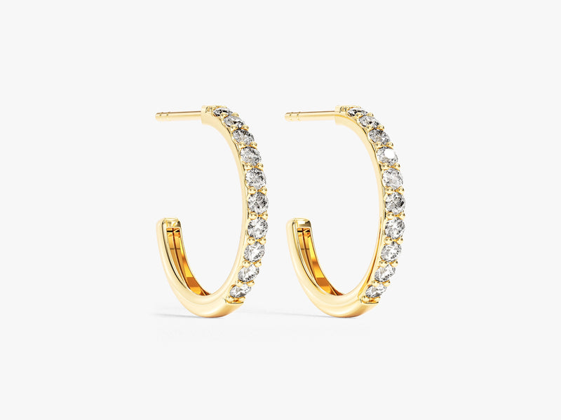 Diamond Birthstone Huggies in 14k Solid Gold