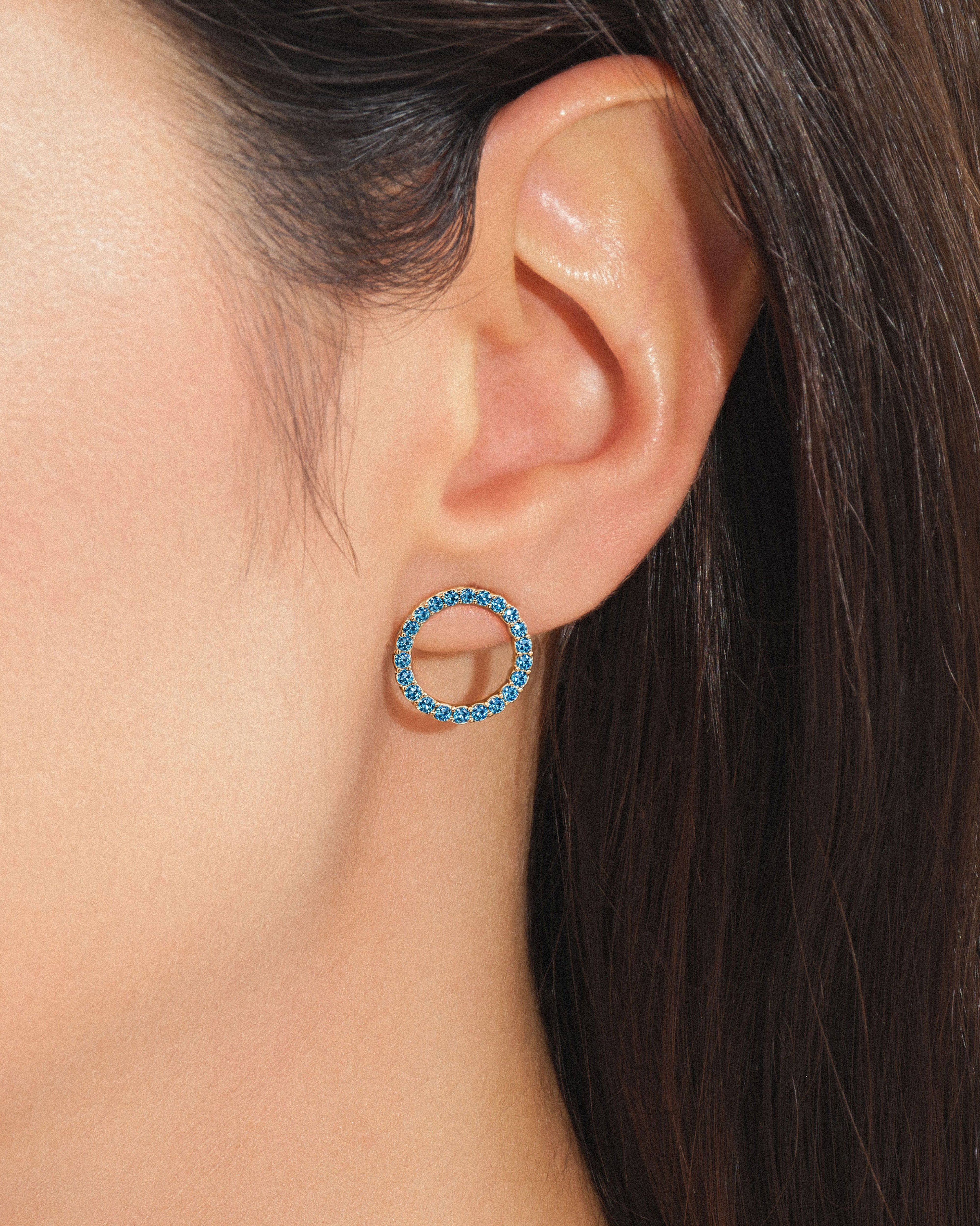 Birthstone Circle Studs