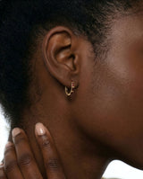 Baguette Birthstone Hoop Earrings