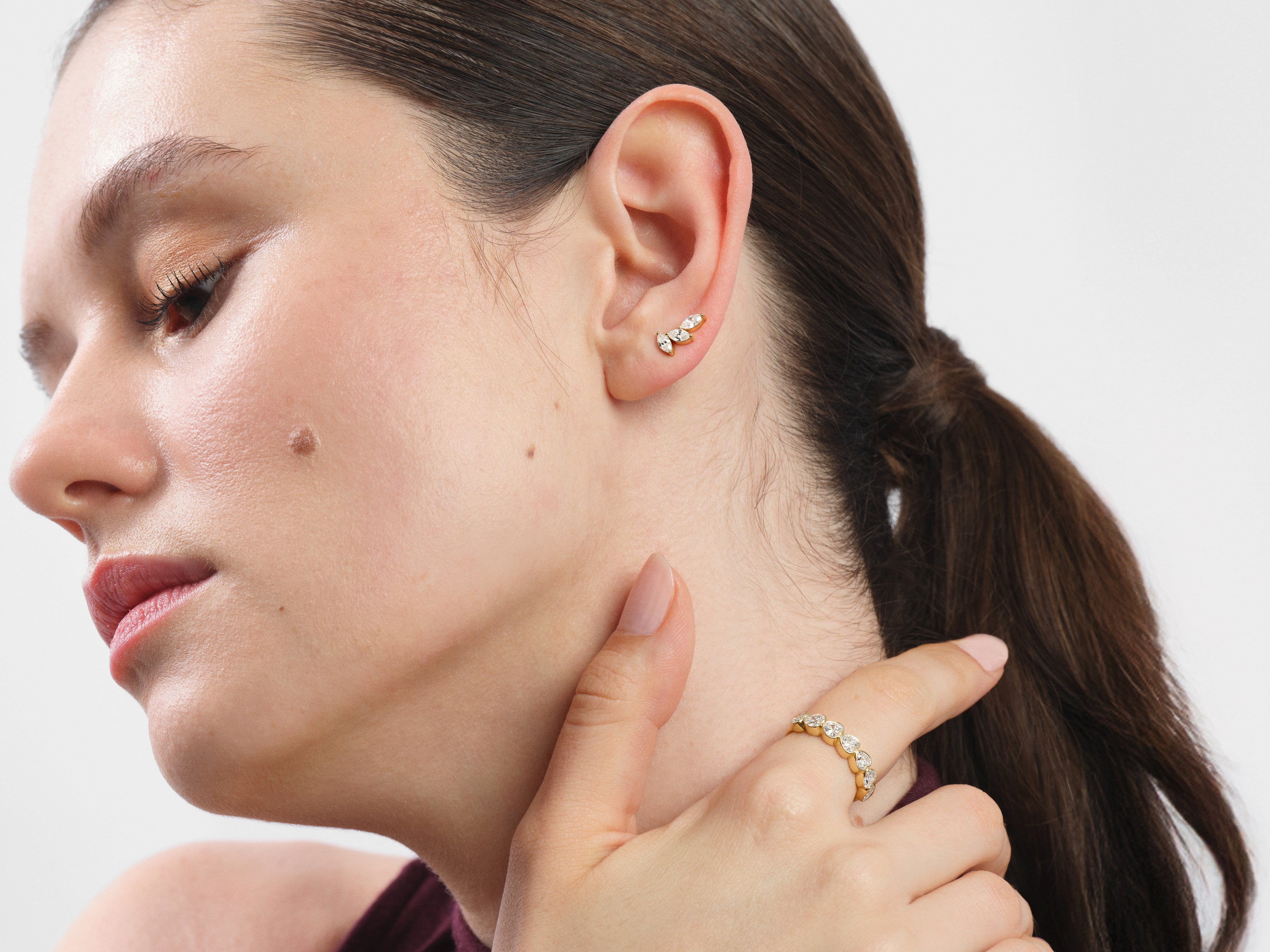 Trio Marquise Stone Earrings