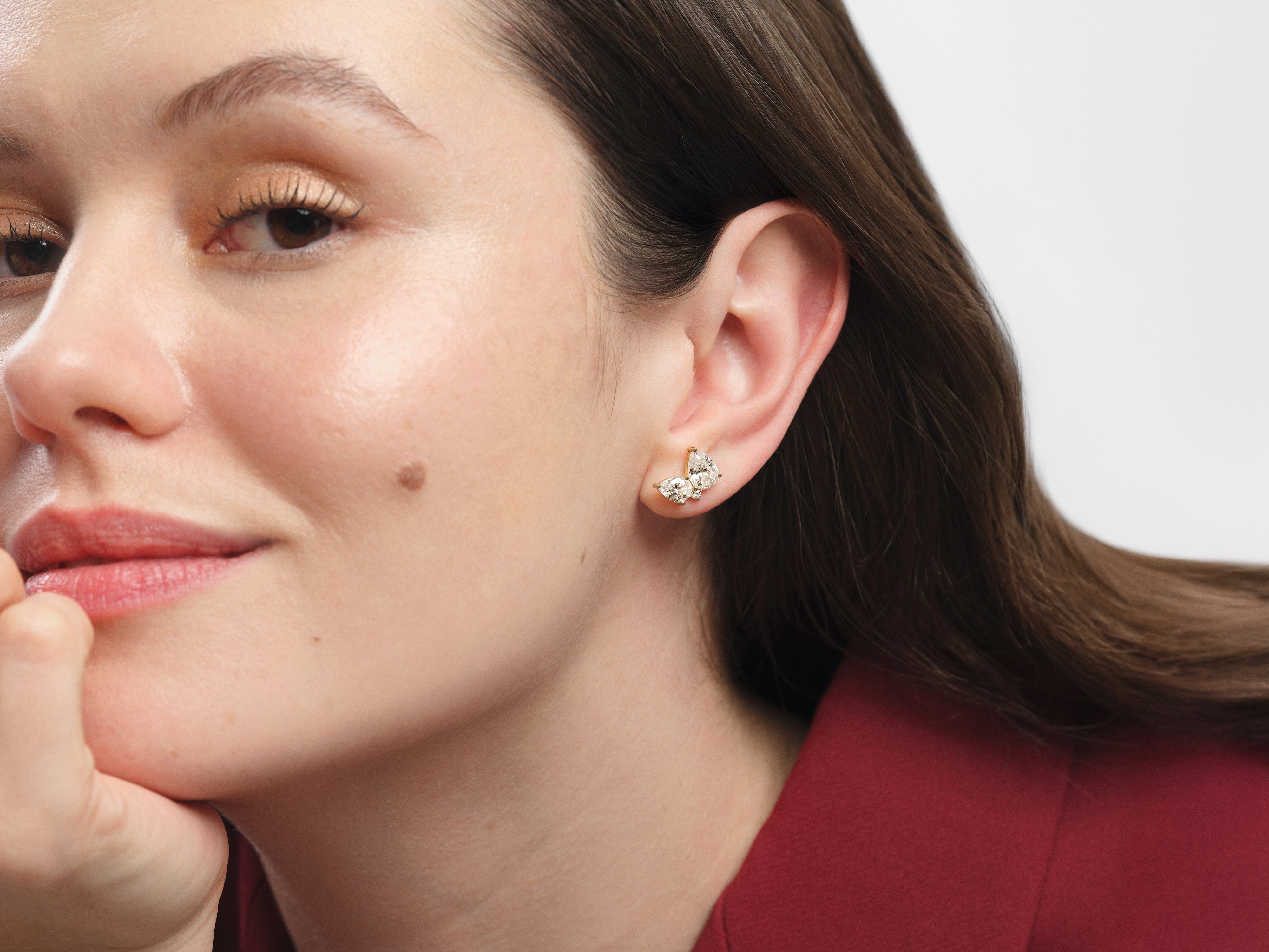 Double Pear Stone Earrings