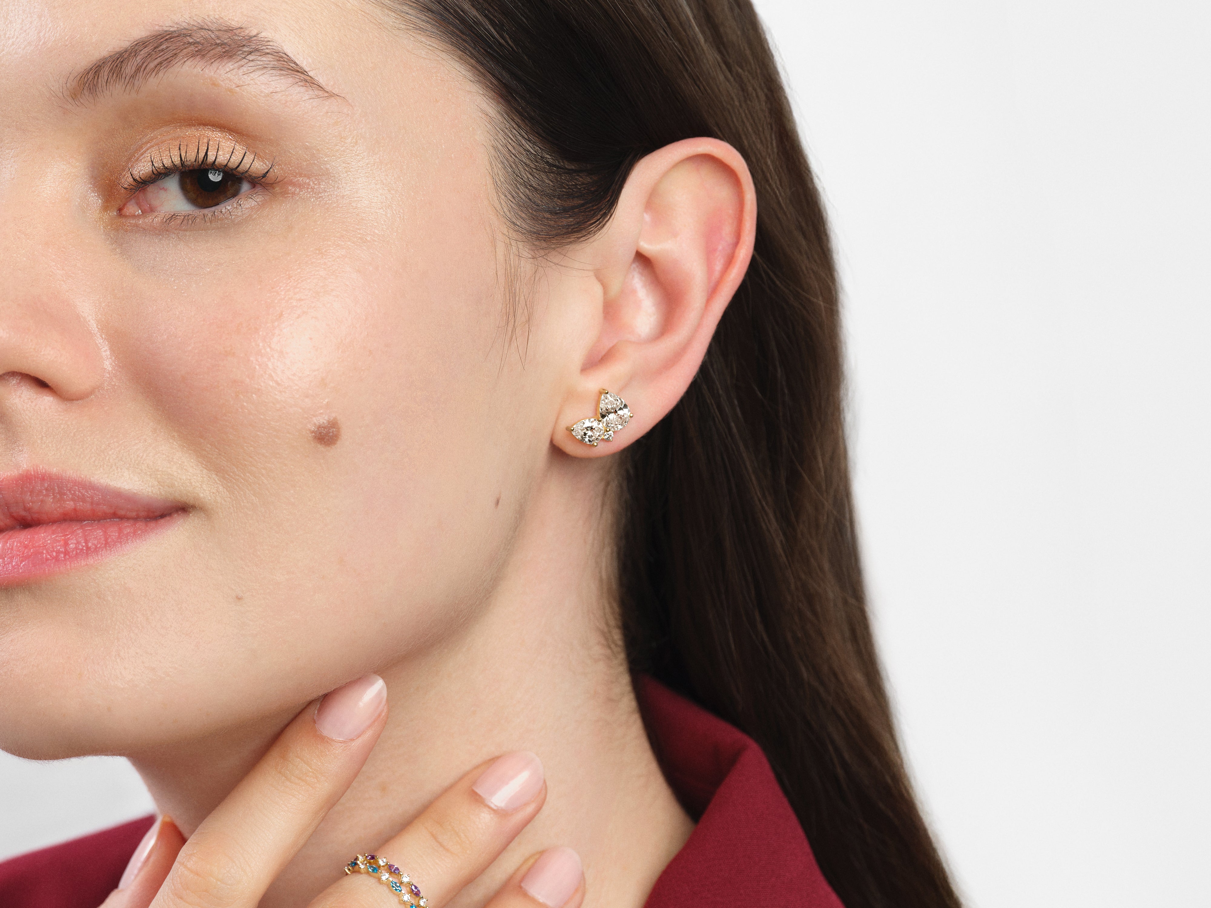 Double Pear Stone Earrings