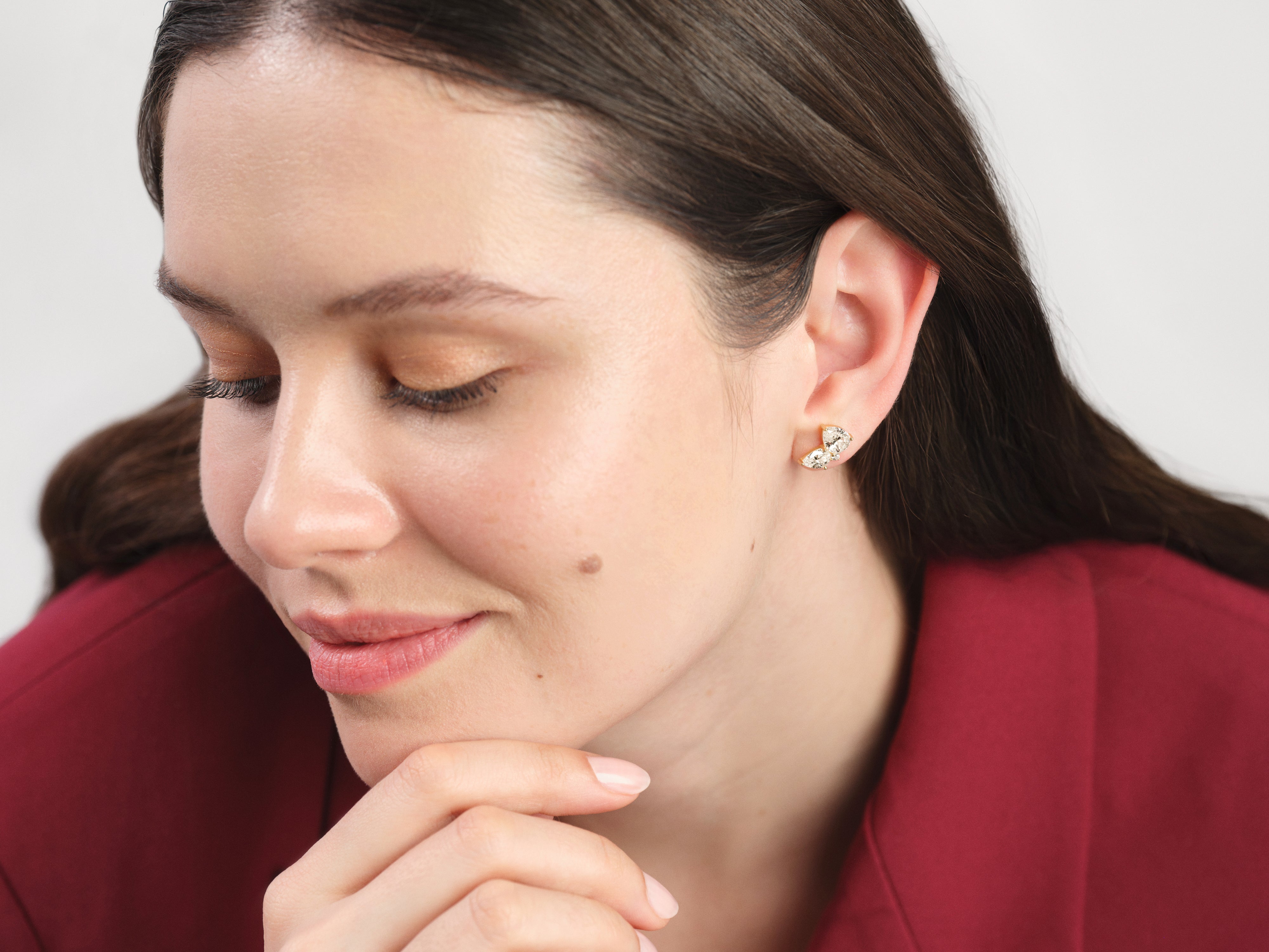 Double Pear Stone Earrings