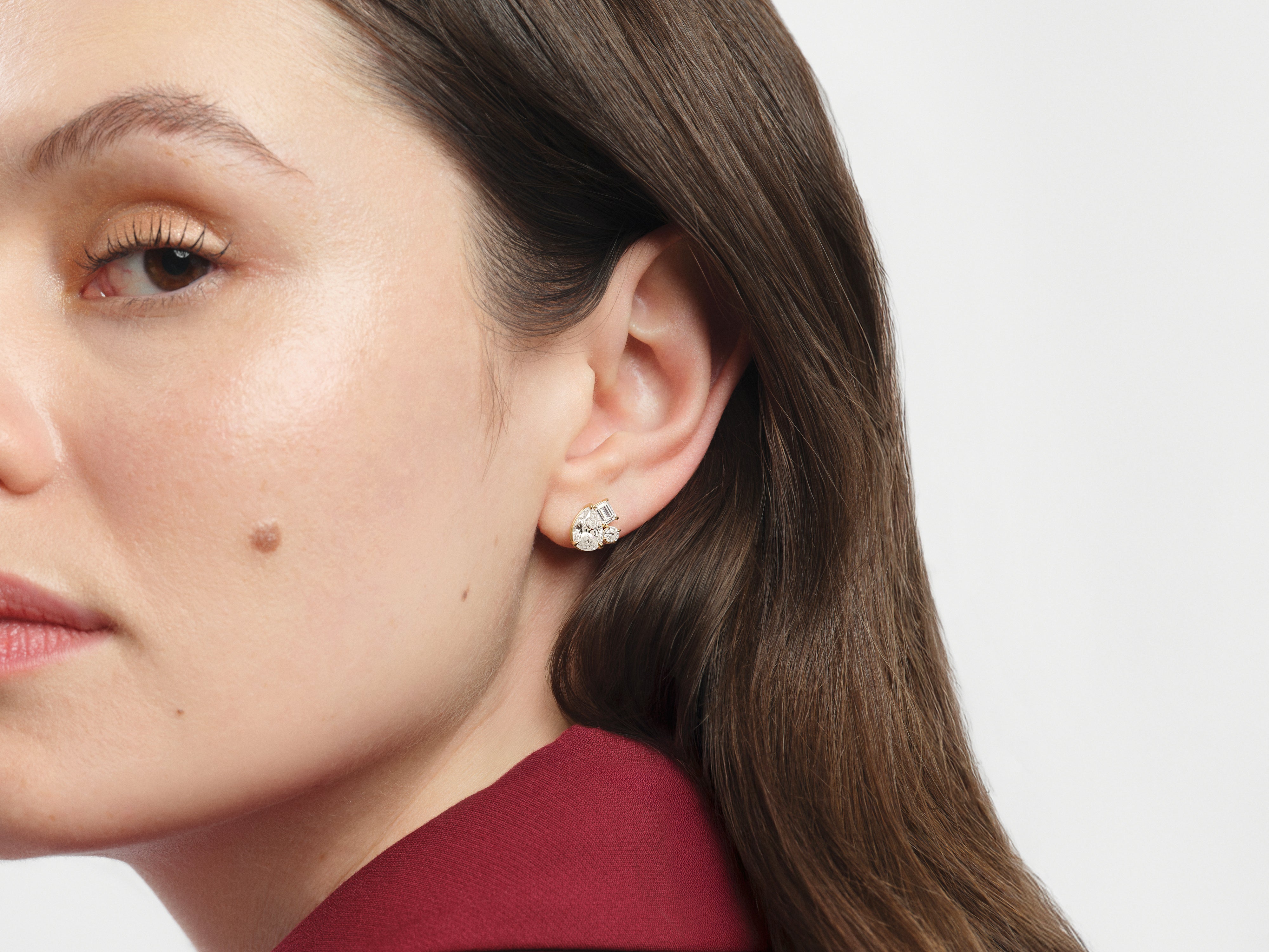 Multi Stone Cluster Earrings