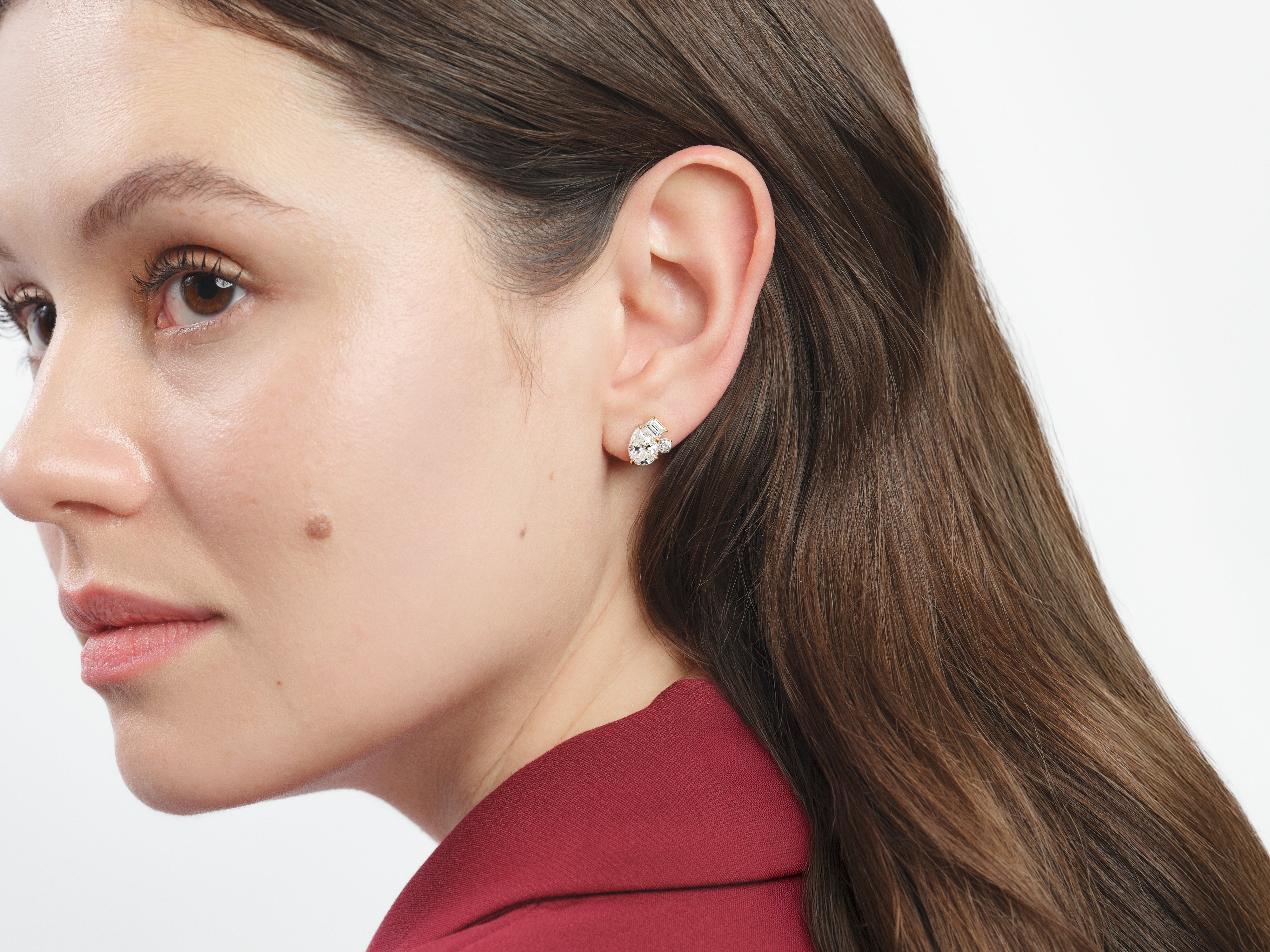 Multi Stone Cluster Earrings