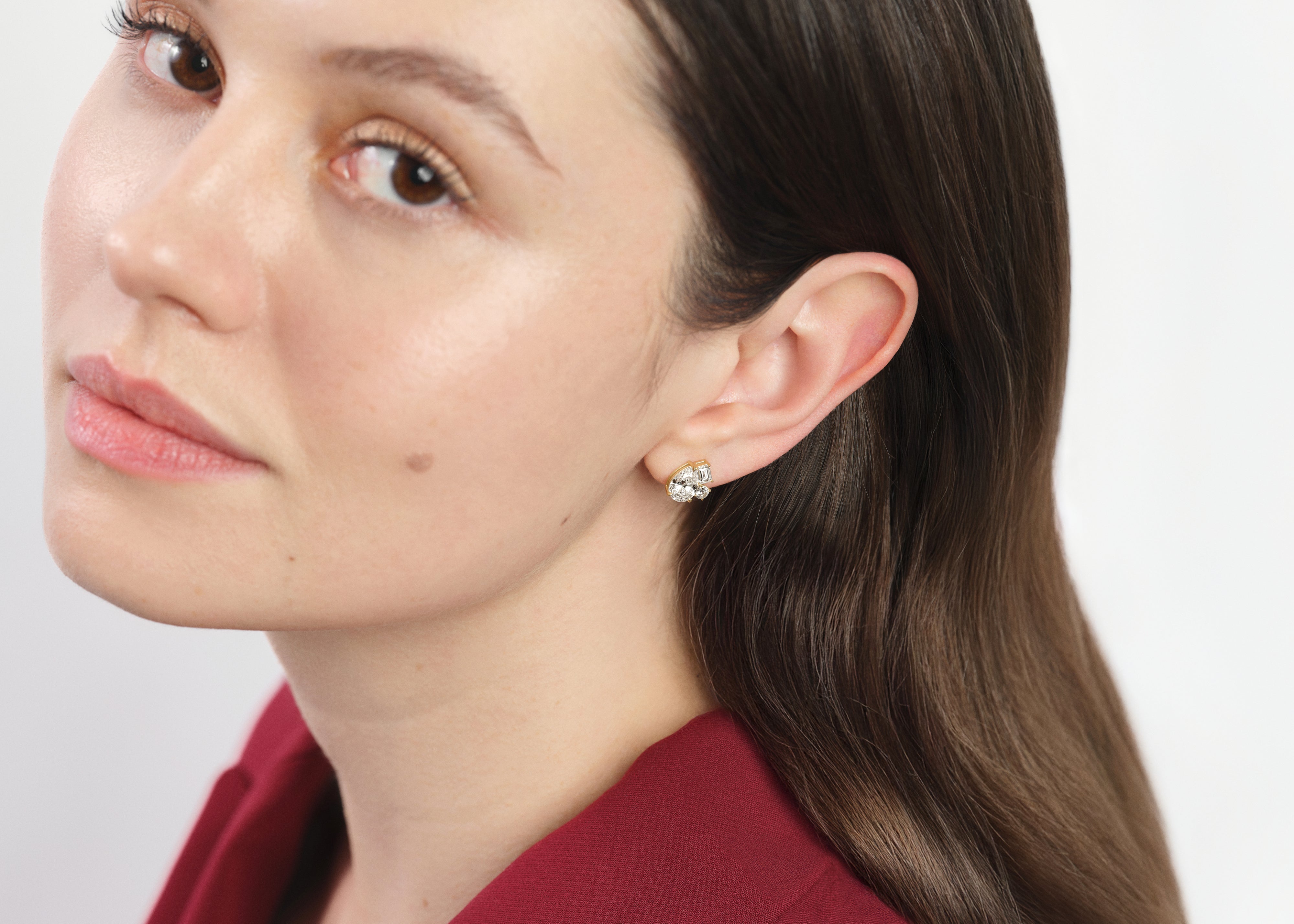 Multi Stone Cluster Earrings