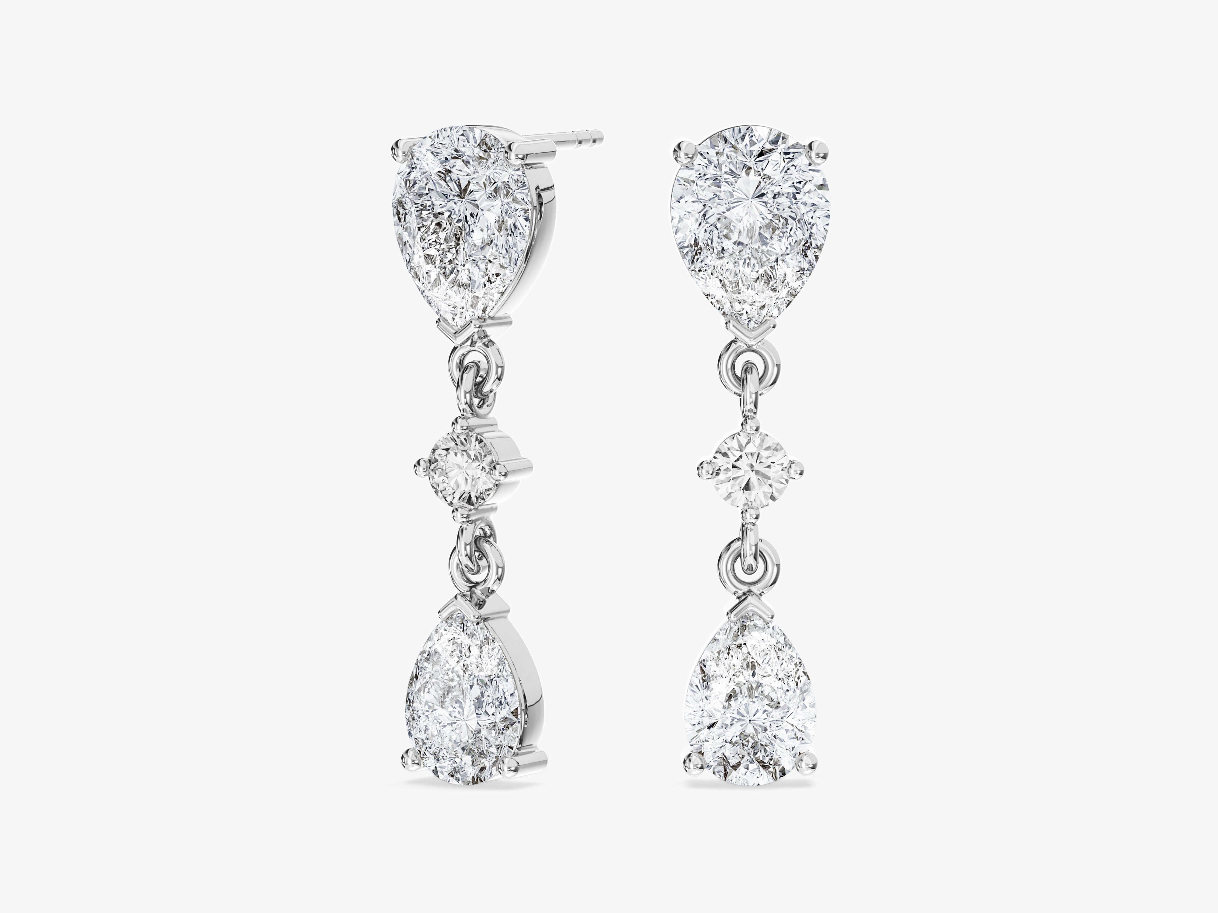 Pear Cut Stone Drop Earrings