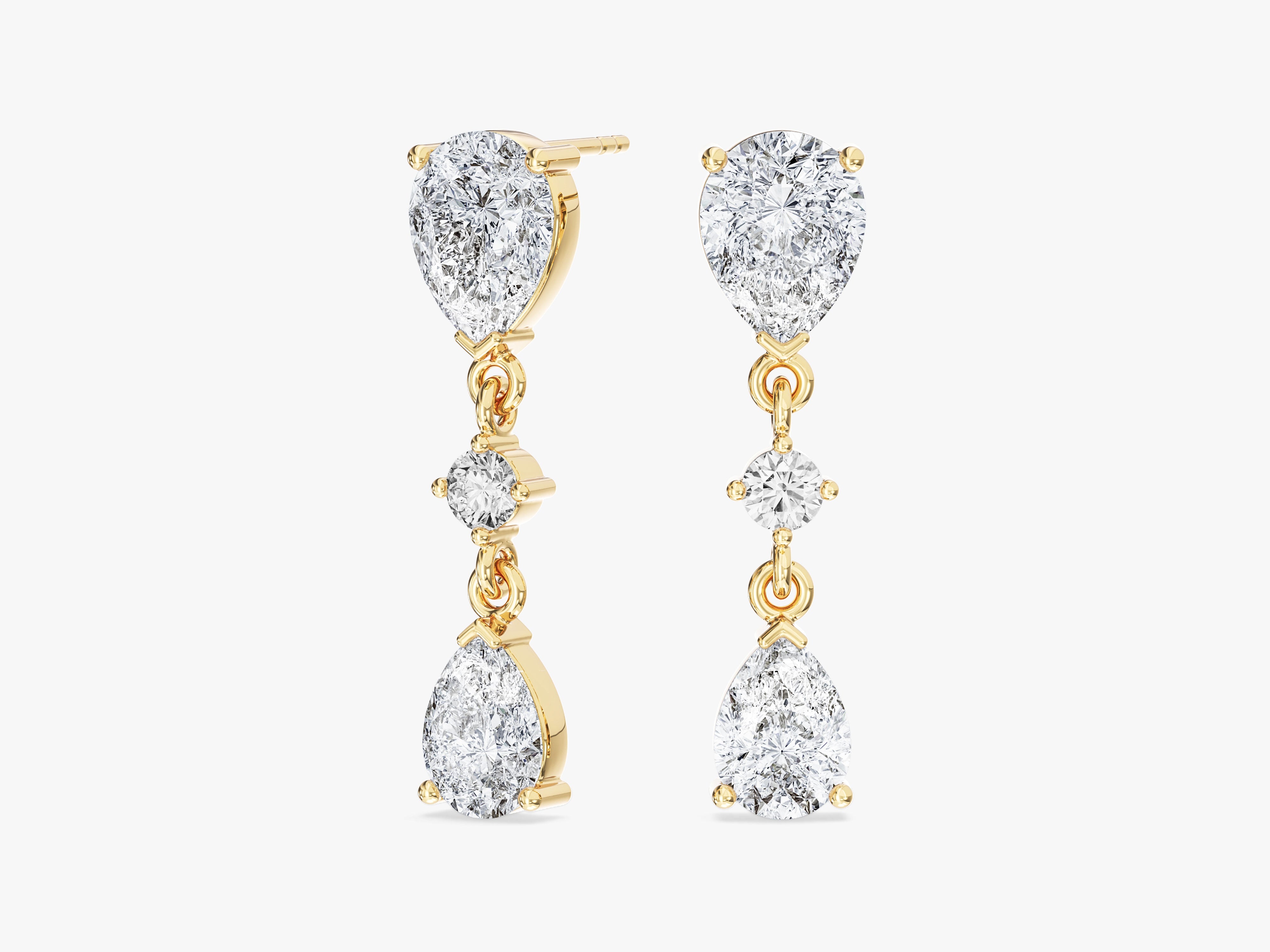 Pear Cut Stone Drop Earrings