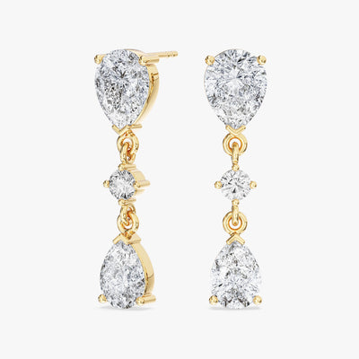 Pear Cut Stone Drop Earrings