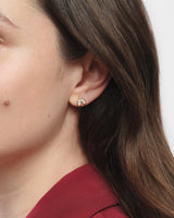 Bezel Pear Stud Earrings