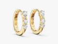 Trio Gemstone Hoop Earrings