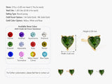 Heart Cut Birthstone Stud Earrings