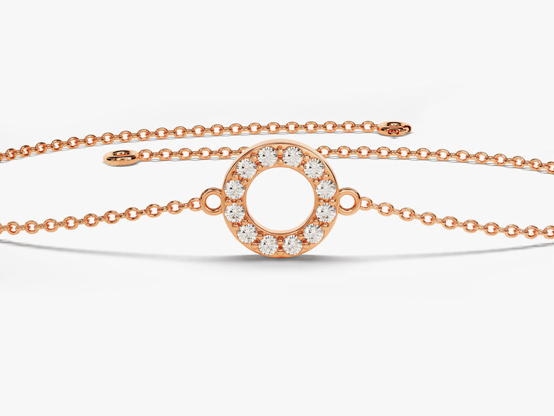 Minimalist Round Diamond Bracelet in 14k Gold