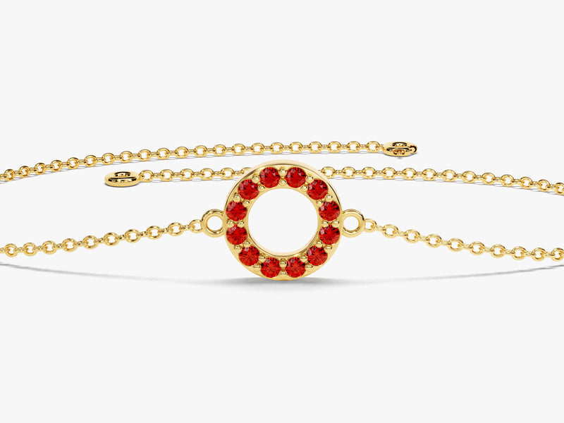 Open Circle Birthstone Bracelet