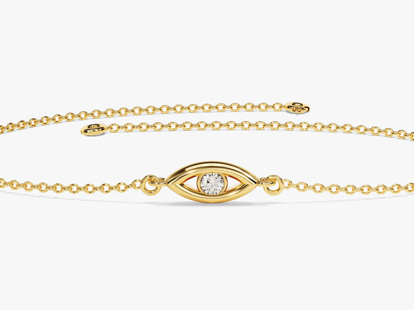 Diamond Evil Eye Bracelet in 14k Gold