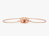 Bezel Set Evil Eye Birthstone Bracelet