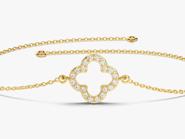 Diamond Clover Bracelet in 14k Gold