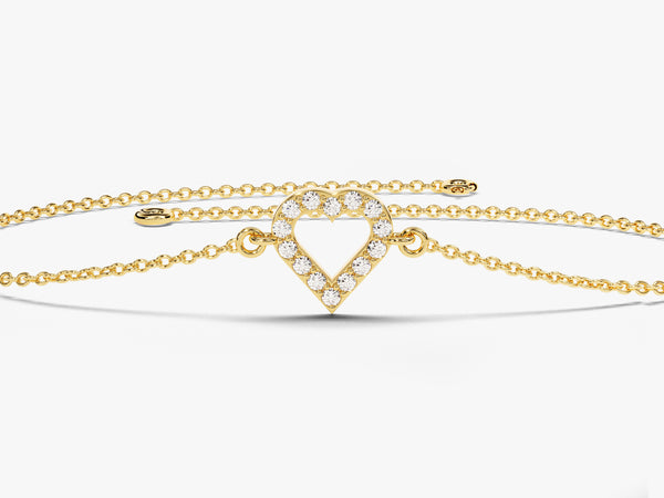 Diamond Heart Bracelet in 14k Gold