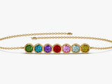 Bezel Set Round Birthstone Family Bracelet