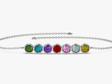 Bezel Set Round Birthstone Family Bracelet