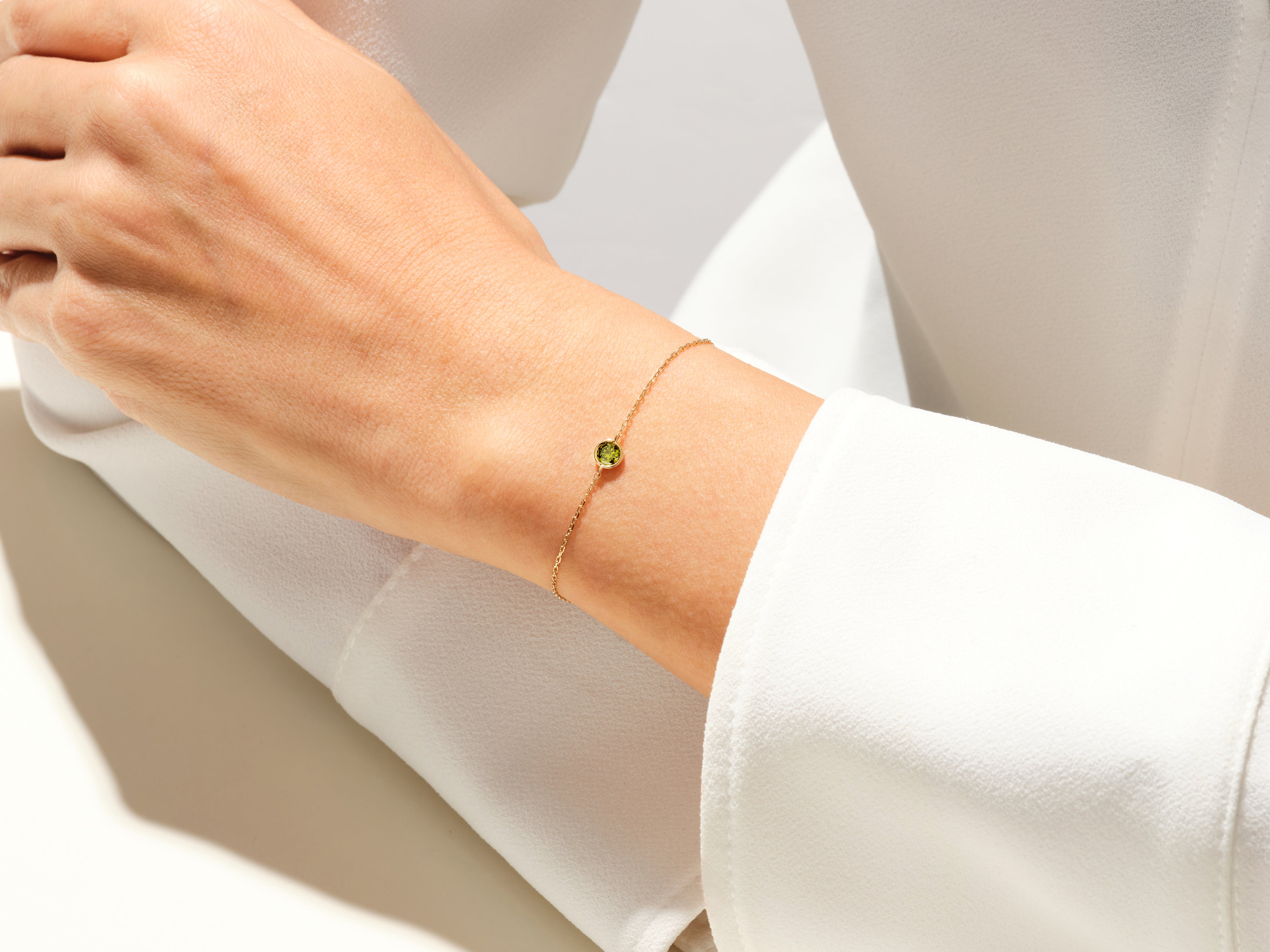 Bezel Set Birthstone Bracelet