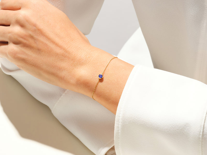 Bezel Set Birthstone Bracelet
