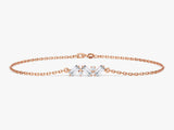 Baguette Cut Diamond Birthstone Bracelet in 14k Solid Gold