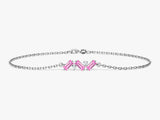 Baguette Cut Pink Tourmaline Bracelet in 14k Solid Gold