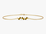 Baguette Cut Peridot Bracelet in 14k Solid Gold