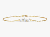 Baguette Cut Diamond Birthstone Bracelet in 14k Solid Gold